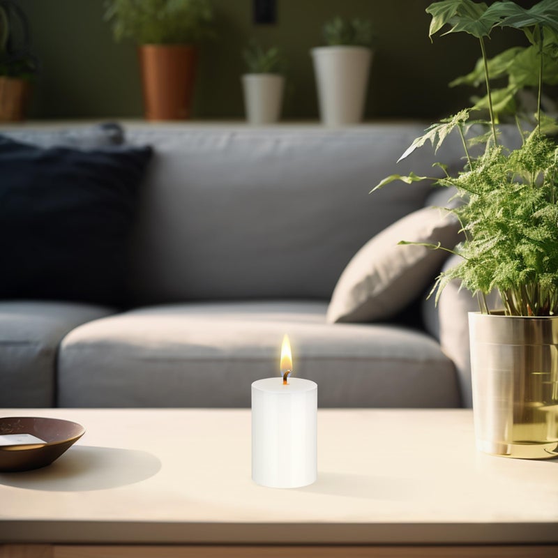 Mega Candles 6 pcs Unscented Solid White Pillar Candles, Hand Poured Premium Wax Candle 2 Inch x 3 Inch, Home DÃ©cor, Spas, Weddings, Occasions, Party, Centerpieces, Holidays, Vigils, Prayers - Image 3